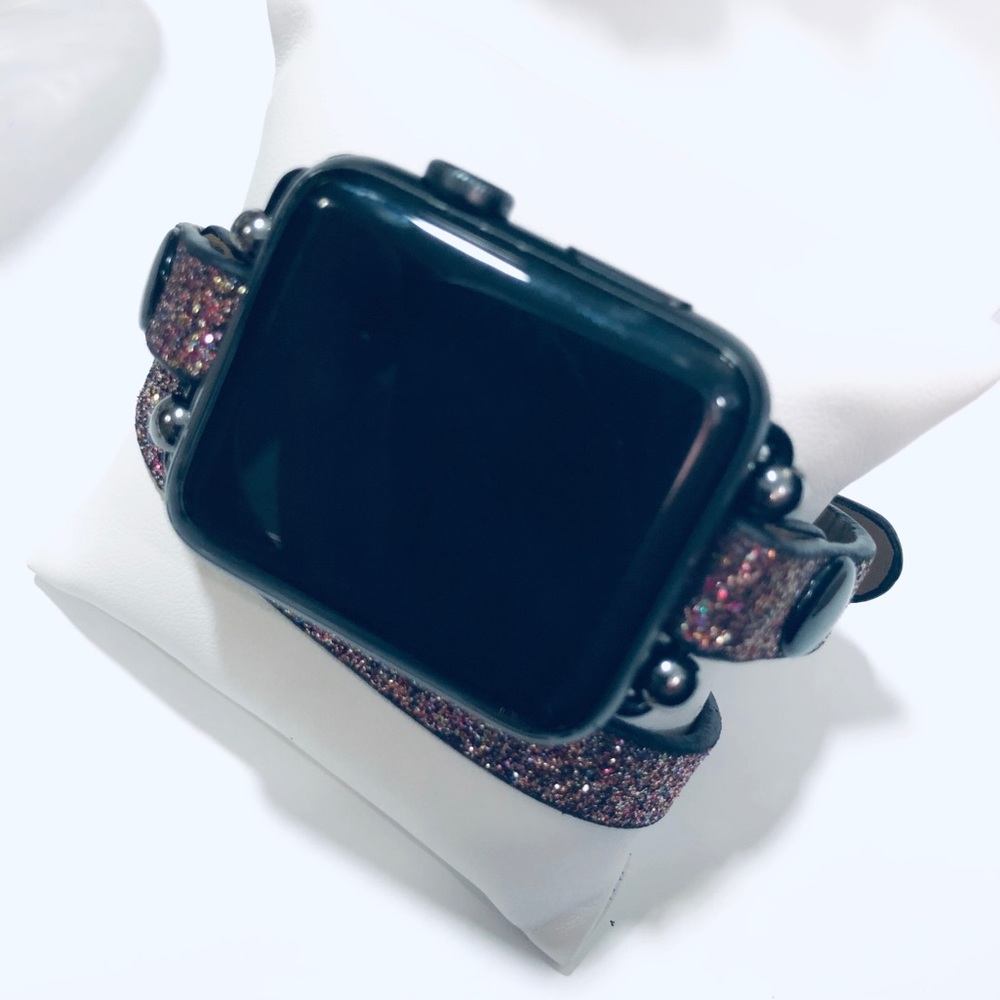 {ELLIE} Apple Watch Band Leather Sparkle Glitter - Picture 5 of 7